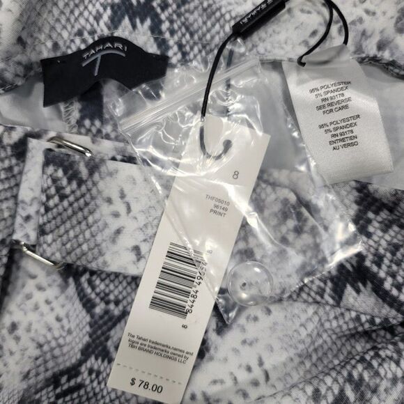 Tahari Snakeskin Print Cropped Wide Leg Pants Size 8 - Picture 10 of 10